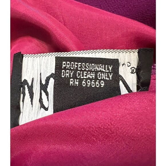 Vintage Ursula of Switzerland Womens Size 16 Raspberry Fancy Dress Twist Front - Picture 9 of 9